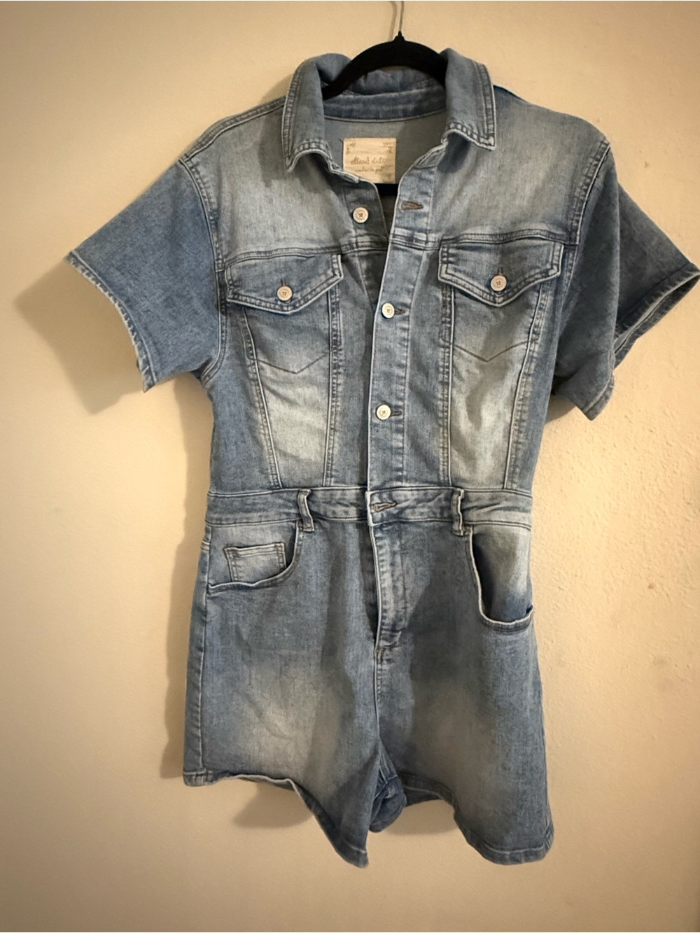 Altar'd State Light Blue Denim Romper - women